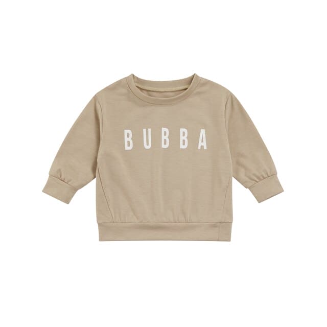 Toddler Solid Letter Print Pullover - The Little Big Store