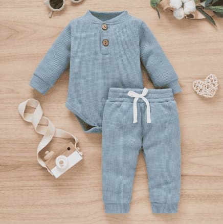 Twice the Charm: 2Pcs Suit Toddler Long Sleeve Romper Set for Style and Comfort! - The Little Big Store