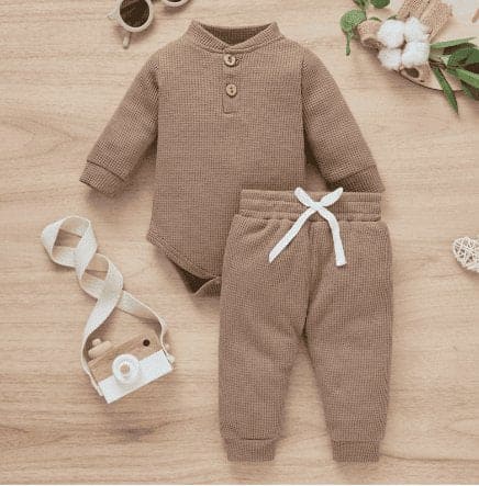 Twice the Charm: 2Pcs Suit Toddler Long Sleeve Romper Set for Style and Comfort! - The Little Big Store