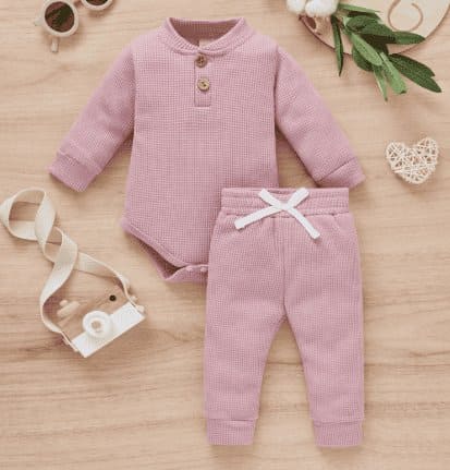 Twice the Charm: 2Pcs Suit Toddler Long Sleeve Romper Set for Style and Comfort! - The Little Big Store