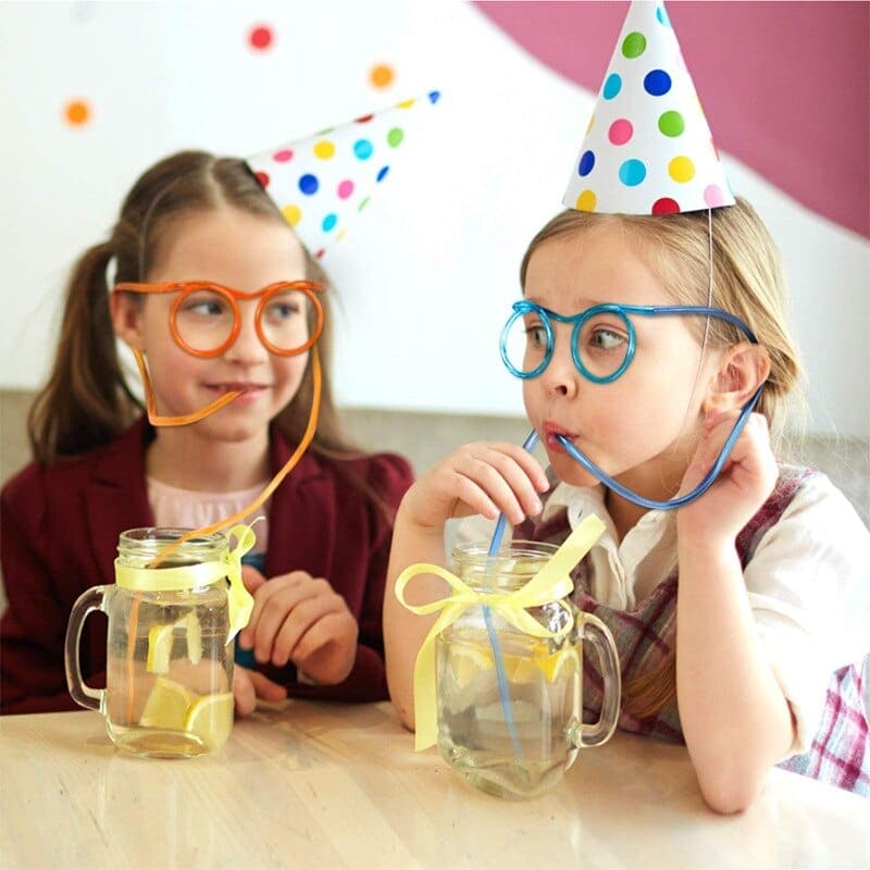 Twist and Sip in Style: Fun Glasses Flexible Drinking Straws - The Little Big Store