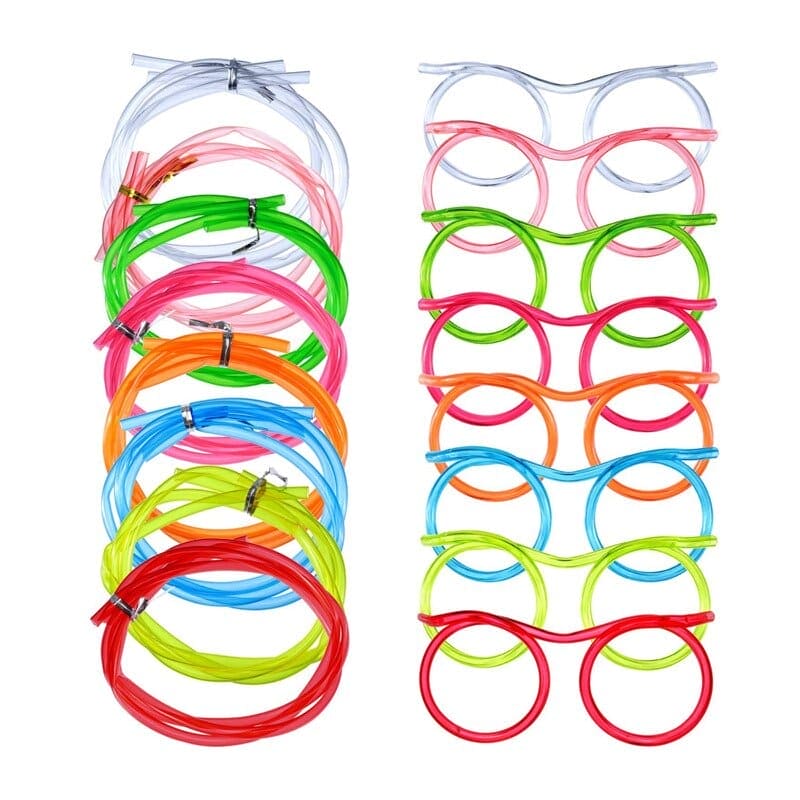 Twist and Sip in Style: Fun Glasses Flexible Drinking Straws - The Little Big Store