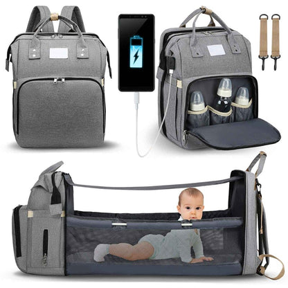 Your Baby's Dream Haven: The Ultimate Portable Bed & Diaper Bag Combo! - The Little Big Store