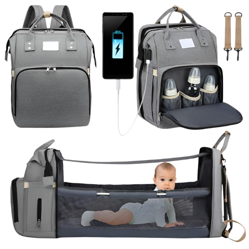 Your Baby's Dream Haven: The Ultimate Portable Bed & Diaper Bag Combo! - The Little Big Store