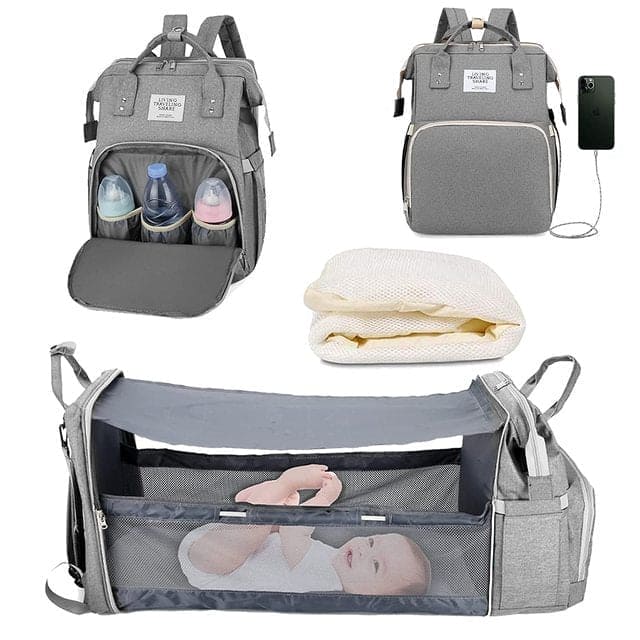 Your Baby's Dream Haven: The Ultimate Portable Bed & Diaper Bag Combo! - The Little Big Store