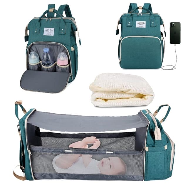 Your Baby's Dream Haven: The Ultimate Portable Bed & Diaper Bag Combo! - The Little Big Store