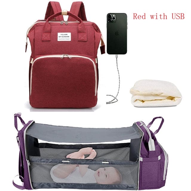 Your Baby's Dream Haven: The Ultimate Portable Bed & Diaper Bag Combo! - The Little Big Store