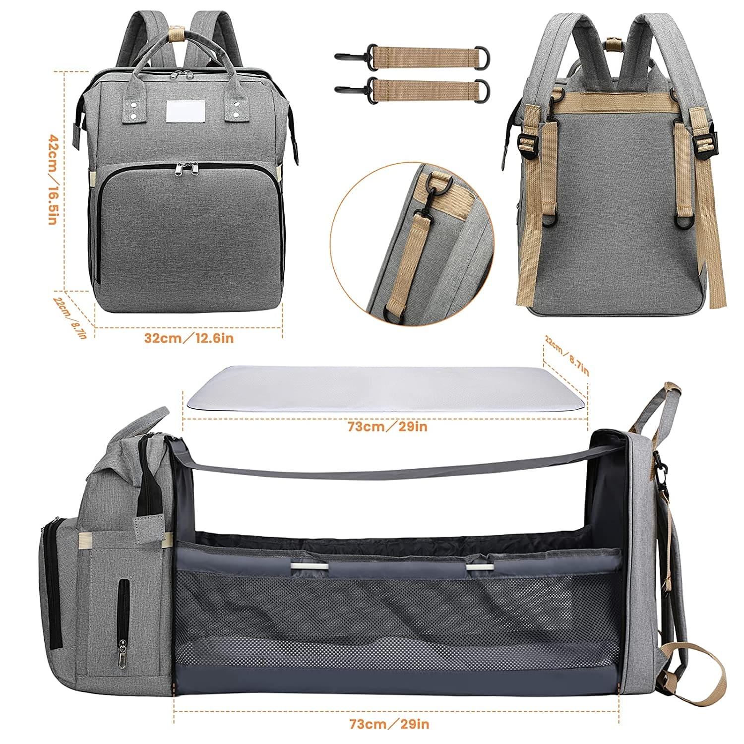Your Baby's Dream Haven: The Ultimate Portable Bed & Diaper Bag Combo! - The Little Big Store
